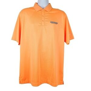 Nike‎ Golf  Mens Polo Shirt Large Orange Dri-FIT Swoosh Active Crotched Mountain